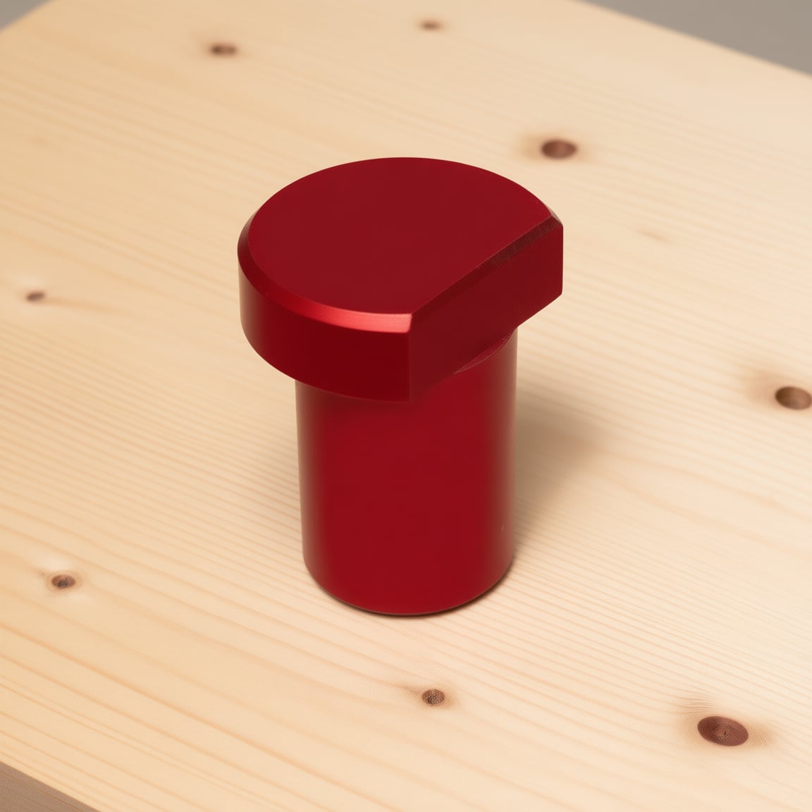 A round bench dog. The flat milled on the head is the bearing face -- it meets the workpiece along a straight edge rather than at a point.