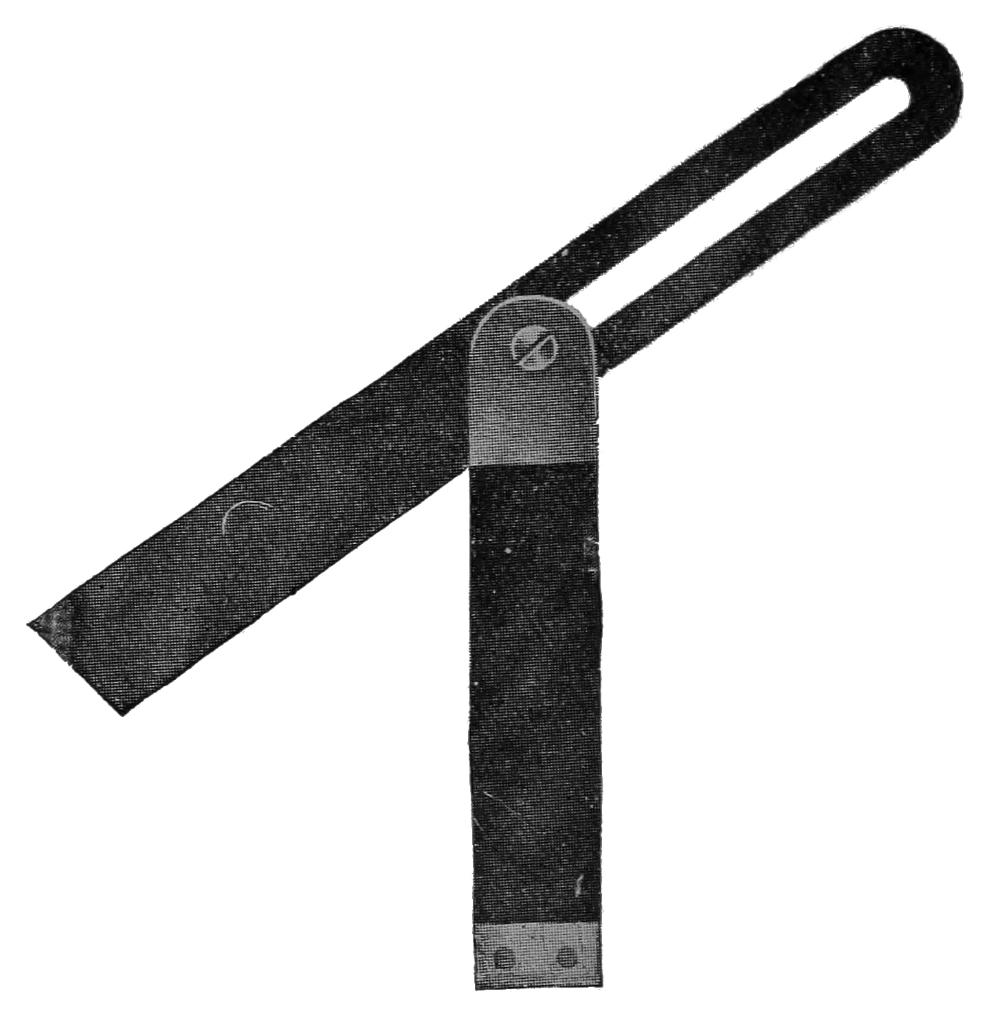 A sliding bevel. It does not measure an angle so much as copy one -- set it off the work, lock it, and carry that angle wherever it is needed.