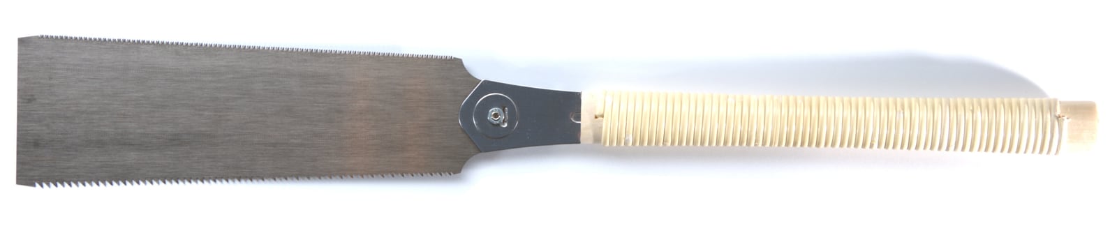 A Japanese ryoba saw, with rip teeth on one edge and crosscut teeth on the other