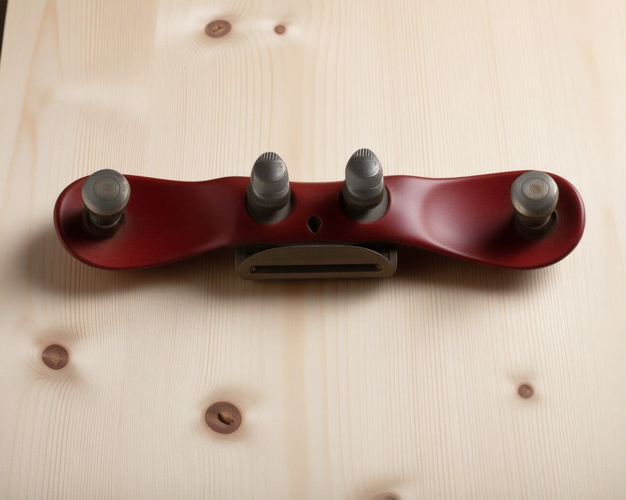 A spokeshave -- a very short plane sole between two wing handles, so it can follow a curve a full-length bench plane would bridge straight over.