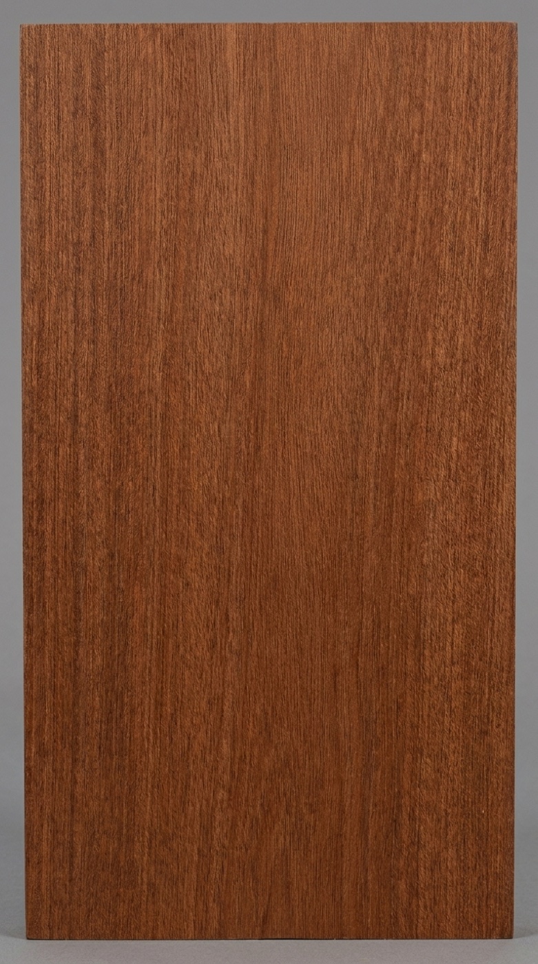 A board of Massaranduba (Brazilian Redwood) -- dark reddish brown, fine and tight-grained