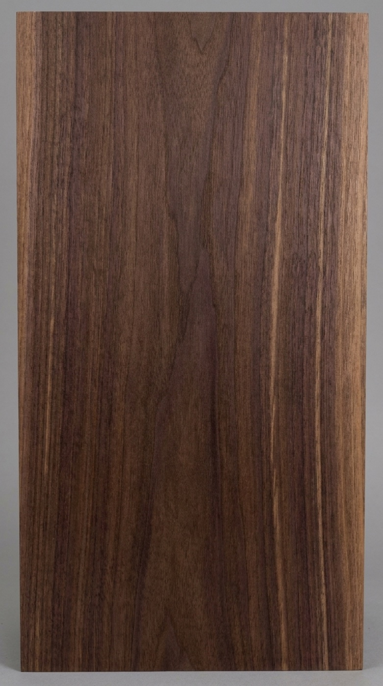 A board of Peruvian Walnut -- deep chocolate brown, darker than temperate walnut