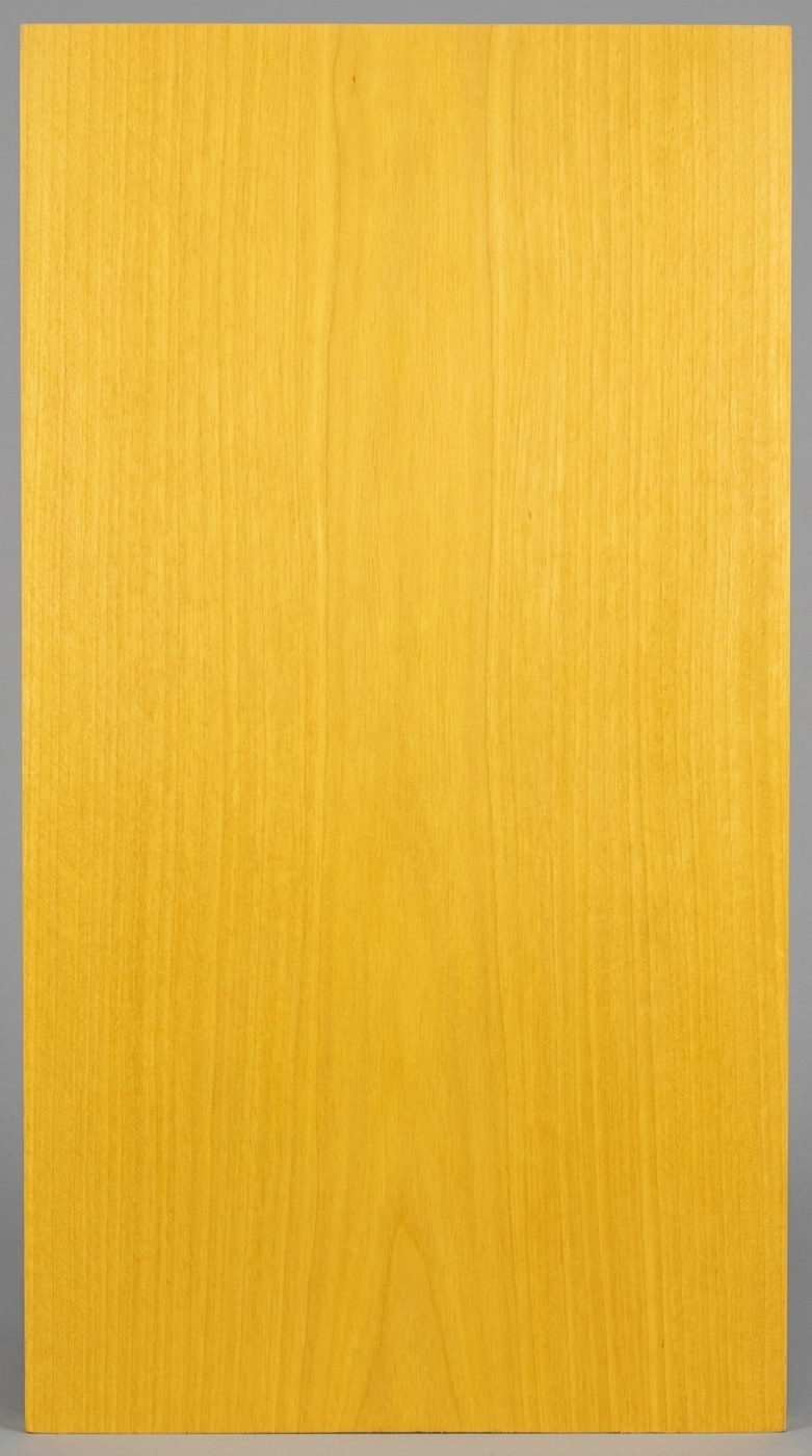 A board of yellowheart -- clean, saturated, unusually uniform yellow that stays yellow